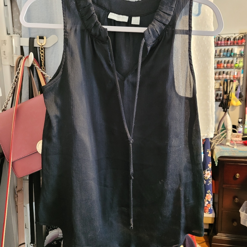 XS NY& Co black sheer shirt